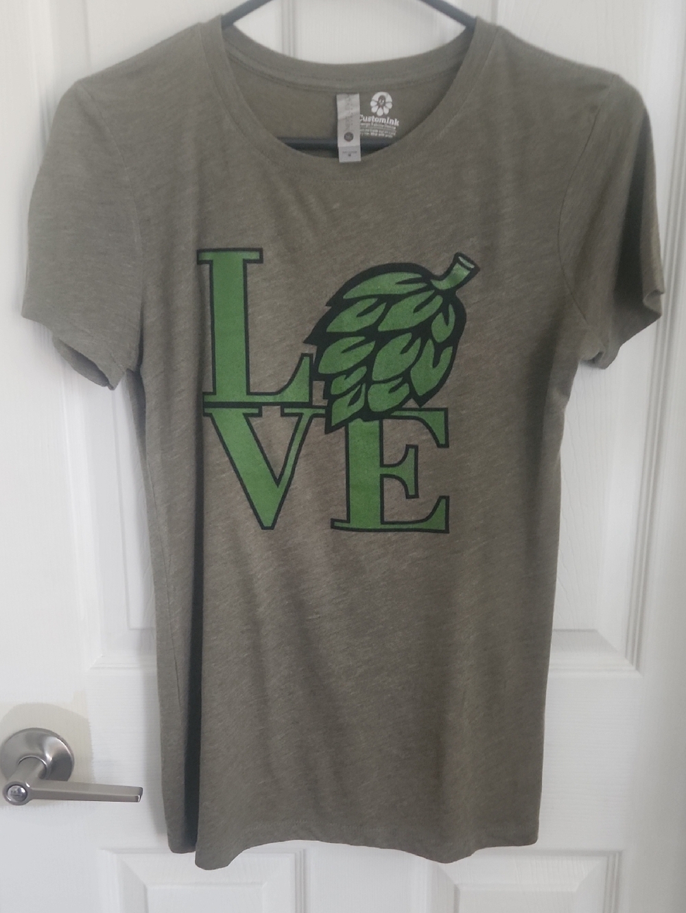 Next Level Apparel Olive Green Crewneck Tee Love Hops